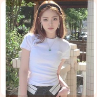 210g 40 Count Odal 92 Cotton 8 Spandex Short-Sleeved T-Shirt Slim-Fit High Elastic Blank Version