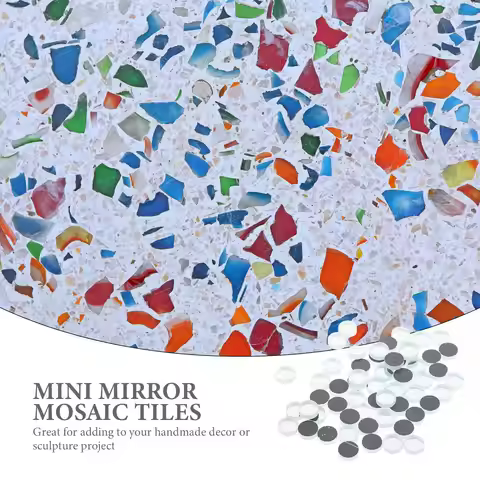 1Pack Mini Round Mirror Mosaic Tiles Glass Pieces for DIY Crafts Handmade Art Projects Durable Suppl