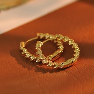 Original Pure Hong Kong Gold 916 Gold Starry Sky Earrings Gold Ring Earrings