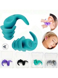 1對隔音耳塞,適用於睡覺、學習、工業降噪、打鼾,由矽膠製成
