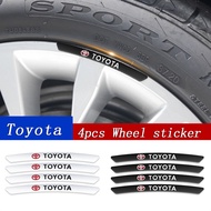 4pcs Toyota TRD Sports Car Wheel Sticker For Toyota Cross RAV4 Wish Revo CHR Corolla Camry Altis Accessories