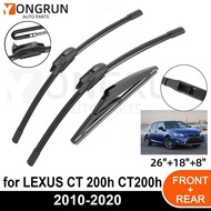 3PCS Car Wiper for LEXUS CT 200h CT200h 2010-2020 Front Rear Windshield Windscreen Wiper Blade Rubbe