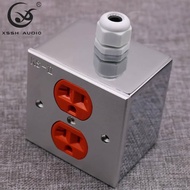 US 3 Pins Plug Power Connector Outlet Hi-end DIY HIFI Brass Pated Gold 20AMP 20A 125V Aluminium Plat