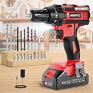 21V Cordless Drill Bit Driver Cordless Drill 42N.m Drill with 2.0Ah Battery, 18+1 Torque Settings, L