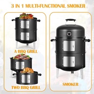 Grill Backyard Patio Vertical Bbq Grill Portable Charcoal Bbq Grills Smoker With Meat Smoker Combo Barbecue Vertical Bbq 3 In 1