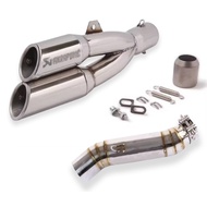 สลิปออน Honda CB300R วัสดุแสตนเลสเกรด304 + ปลายท่อ เอเค (AK) ท่อคู่ ฟรีจุกลดเสียง มีสีให้เลือก