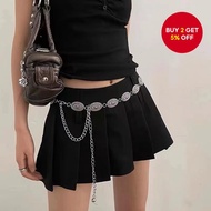 Boho Retro Oval Metal Belt for Women Summer Party Outfit Accessories Adjustable Size