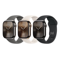 【Apple官方直送】Watch Series 10 (S10) GPS+行動網路(46mm)鈦金屬錶殼+運動型錶帶 M/L【10個工作天出貨】