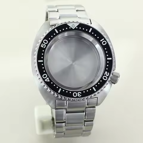 45mm Dive Watch Case Solid 316L Steel Bracelet For Turtle Abalone Seiko NH35 NH36 NH38 NH34 Movement