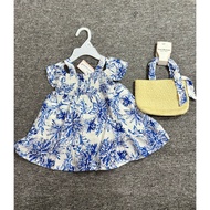 • BABYLURAIN • Sabrina Children's Dress with Floral Motif and Bag - ISAAC MIZRAHI