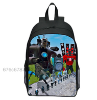 ใหม่ พิมพ์ลาย Toilet Man skibidi กระเป๋าเป้ชักโครกการ์ตูนน้ำหนักเบาไหล่ 16" กระเป๋านักเรียนสำหรับนัก