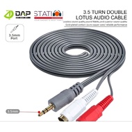 DAP D-AU06 2 in 1 aux Audio Cable 3.5mm Jack to RCA black 150Cm