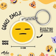 GANTUNGAN EMOJI THEME KEYCHAIN - CUTE ACRYLIC KEYCHAIN WITH DOUBLE-SIDED EMOJI PRINT 05