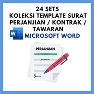 🔥INSTANT🔥 24 Sets Koleksi Template Surat Perjanjian / Kontrak / Tawaran | Contract Agreement Letter 