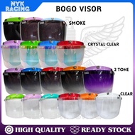 BOGO VISOR 100%ORI 2 TONE SMOKE CLEAR CRYSTAL CLEAR GREEN PURPLE BLUE RED ORANGE WHITE
