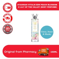 SYAHIRAH VITALIS PERFUME SPRAY | PEACH BLOSSOM & LILY OF THE VALLEY 100ML - PERFUME WANGI TAHAN LAMA