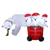 Santa Claus Outdoor with Polar Bear Party Christmas Bear Holiday Santa Courtyard VWMN