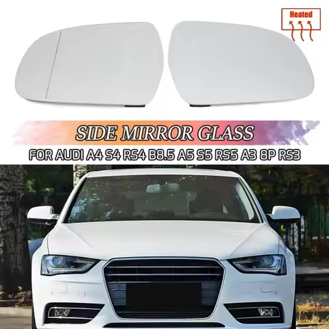 2PCS For Audi A4 S4 RS4 B8.5 A5 S5 RS5 A3 8P RS3 2010-2016 Rearview Mirror Glass