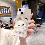 X9KY READY STOCK New7P Hug the Cat8Hollow Girl and White Cat xs Applicable15promax Phone case IMD Fe