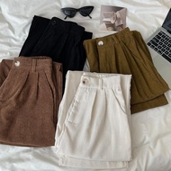 VELIN S-4XL (25-43) Plus Size Corduroy Pants For Women Korean High Waist Long Pants Straight Wide Le
