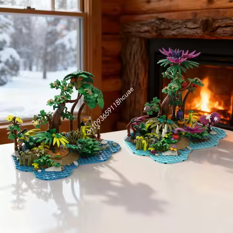 850pcs MOC Jungle Island Amazon Avatar Icons Model Building Blocks Architecture Creative Toys Festiv