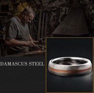 大馬士革鋼戒指環-天際L-均碼/男女適用