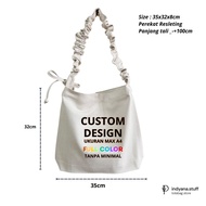 AESTHETIC CUTE COQUETTE DRAWSTRING CANVAS TOTEBAG - CUSTOM AVAILABLE