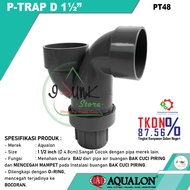 P TRAP D 1 1/ 2 INCH GOOSE NECK PVC WASHBASIN 1-1/ 2 INCH PVC P-TRAP/ D 1 2 INCH - AQUALON