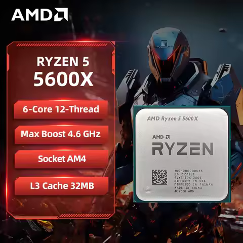 AMD Ryzen 5 5600X 100% Brand New AMD R5 5600X CPU 6-Core 12-Thread 4.6GHz 32MB L3 Cacge Desktop Proc