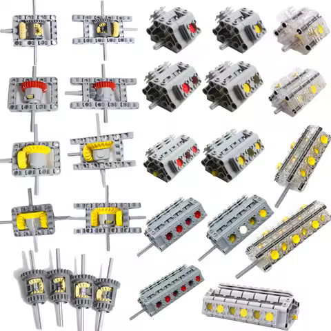 MOC Technology Parts Kit Building Blocks Differential Gear Kit Engine Cylinder Building Blocks Model