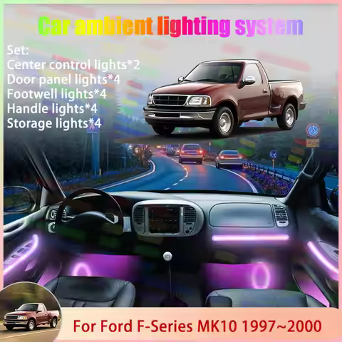 For Ford F-Series MK10 1997~2000 1998 Lobo PN-96 2/18 in 1 Car Atmosphere Light Lamp RGB Shade Ensem