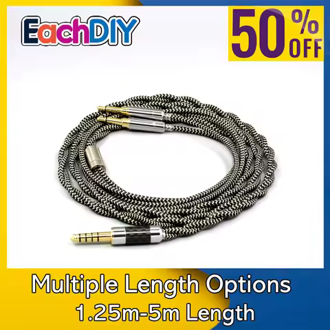 2 Core 2.8mm Litz OFC Earphone Shield Braided Sleeve Cable For Hifiman Sundara Ananda HE1000se V2 HE