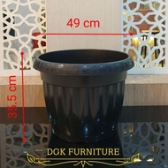Termurah Pot Bunga Jumbo Besar Plastik Hitam Diameter 49 cm Diameter