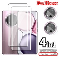 4in1 Tempered Glass For Honor X9C X9B X9A X9D 5G Curved Screen Protector Film Camera Lens Protective