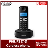 [SG SELLER] Philips D161 Cordless Phone. Handset Speakerphone. Blue Backlight. 1.6 Inch Display.