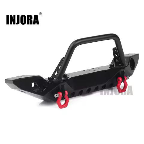 INJORA Metal Front Bumper with Led Lights for 1/10 RC Crawler Axial SCX10 90046 SCX10 III AXI03007 T