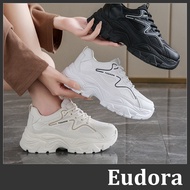 [Eudora] Thick-Soled Daddy Shoes Casual Small White Height-Increasing Cloth Sports Sneakers