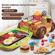 Kindergarten Simulation burger Trolley Toy Storage Trolley Kitchen Dining Basket