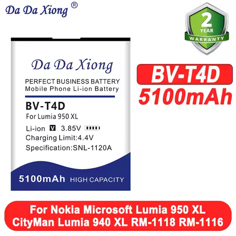 Replacement NEW Battery BV-T4D 5100mAh For Nokia Microsoft Lumia 950 XL CityMan Lumia 940 XL RM-1118