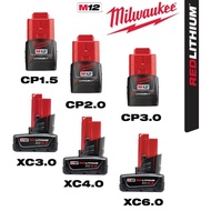 MILWAUKEE M12 Replacement Tool Battery 12V 1.5A /4.0A / 6.0A Lithium ion rechargeable XC3.0 XC4.0 XC