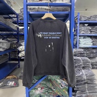 Y3YC ERD {} Grandpa's Loader}} Washed Distressed Loose Casual Sweatshirt