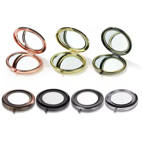 10kits 57.1mm Metal Blank Mirror Compact Double Side Pocket Mirror Portable Makeup Mirror For Girls 