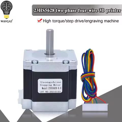 Nema23 23HS5628 4 Lead Nema 23 Stepper Motor 57 165 Oz-in 56mm 2.8A 6.35mm/8mm TB6600 CNC Laser Grin