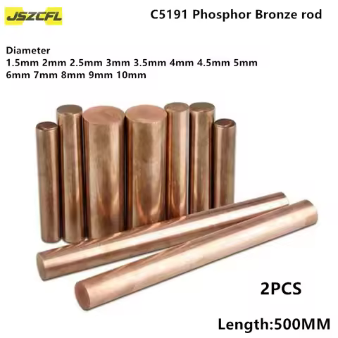 2PC C5191 QSn6.5-0.1 Phosphor Bronze Bar Diam 1.5-10mm Tin-phosphor Bronze Rod Phosphorous Copper Ro