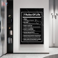 7 Rules of Life Letter Motivational Quote Canvas Poster Inspiration Canvas Painting Prints 0706