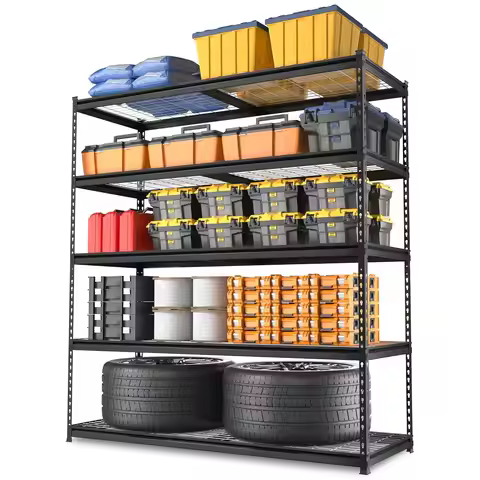 5-Tier Heavy Duty Metal Shelving Unit, 48”W x 24”D x 72”H, Adjustable Storage Rack, 4000 lbs Total L