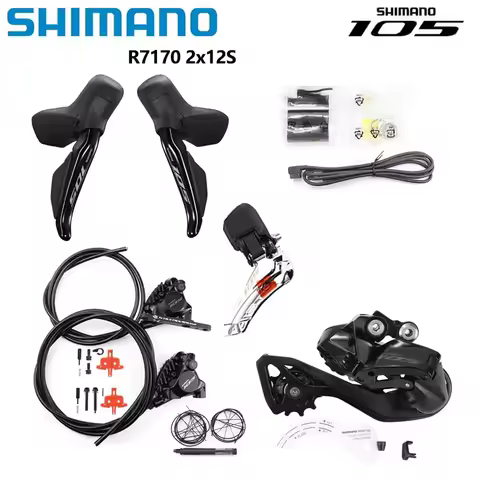 Shimano 105 Di2 R7170 2x12s Electronic Part Groupset R7150 Front / Rear Derailleur Road bike Disc Br