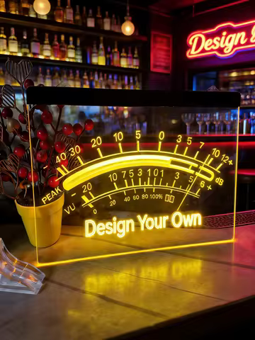 Design Your Own Custom Dual Color Multi Peak VU dB Display New Neon Light Sign Vintage home decor ro