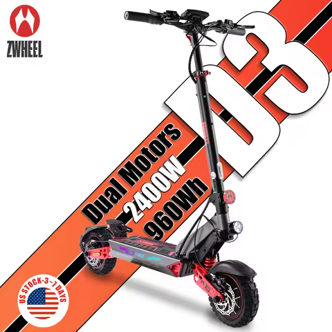 D3 Dual Motors Adult Electric Scooter 2400W Peak 39MPH Max Speed 48V20Ah Lithium Battery 50Miles Max