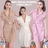 - BANGKOK MEDAN - READY MINI DRESS COAT ROMMEL + FREE BELT BY COTTON CANDY